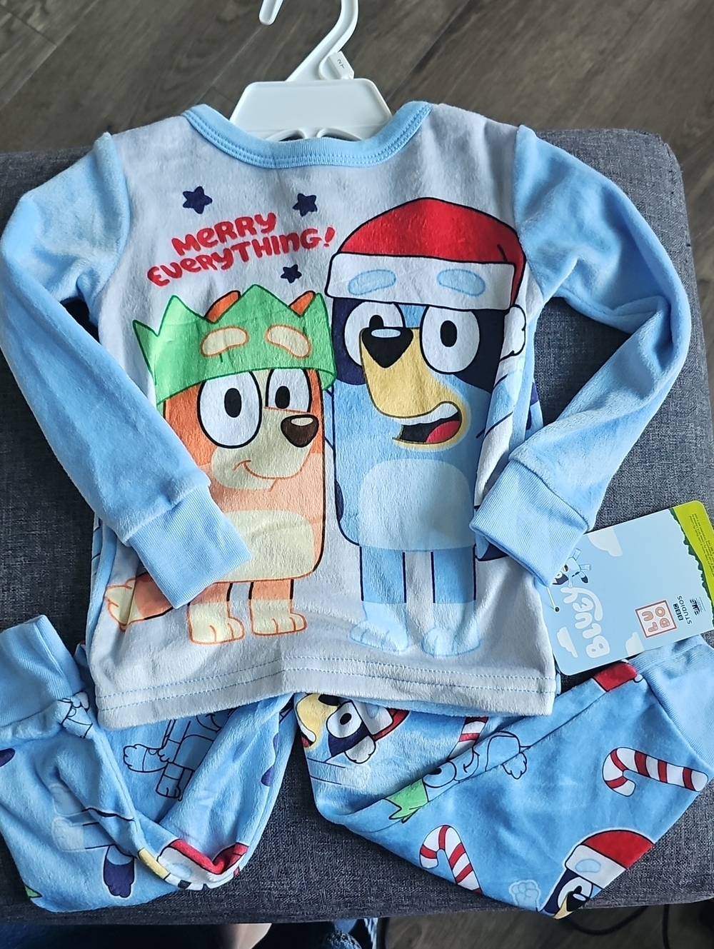 NWT BLUEY Holiday Christmas 'Merry Everything' Pajama Set 2t Boy Girl Toddler